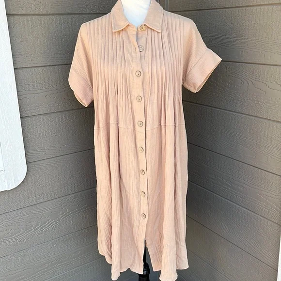 By Together Oversized Button Up Dress - Picture 1 of 10